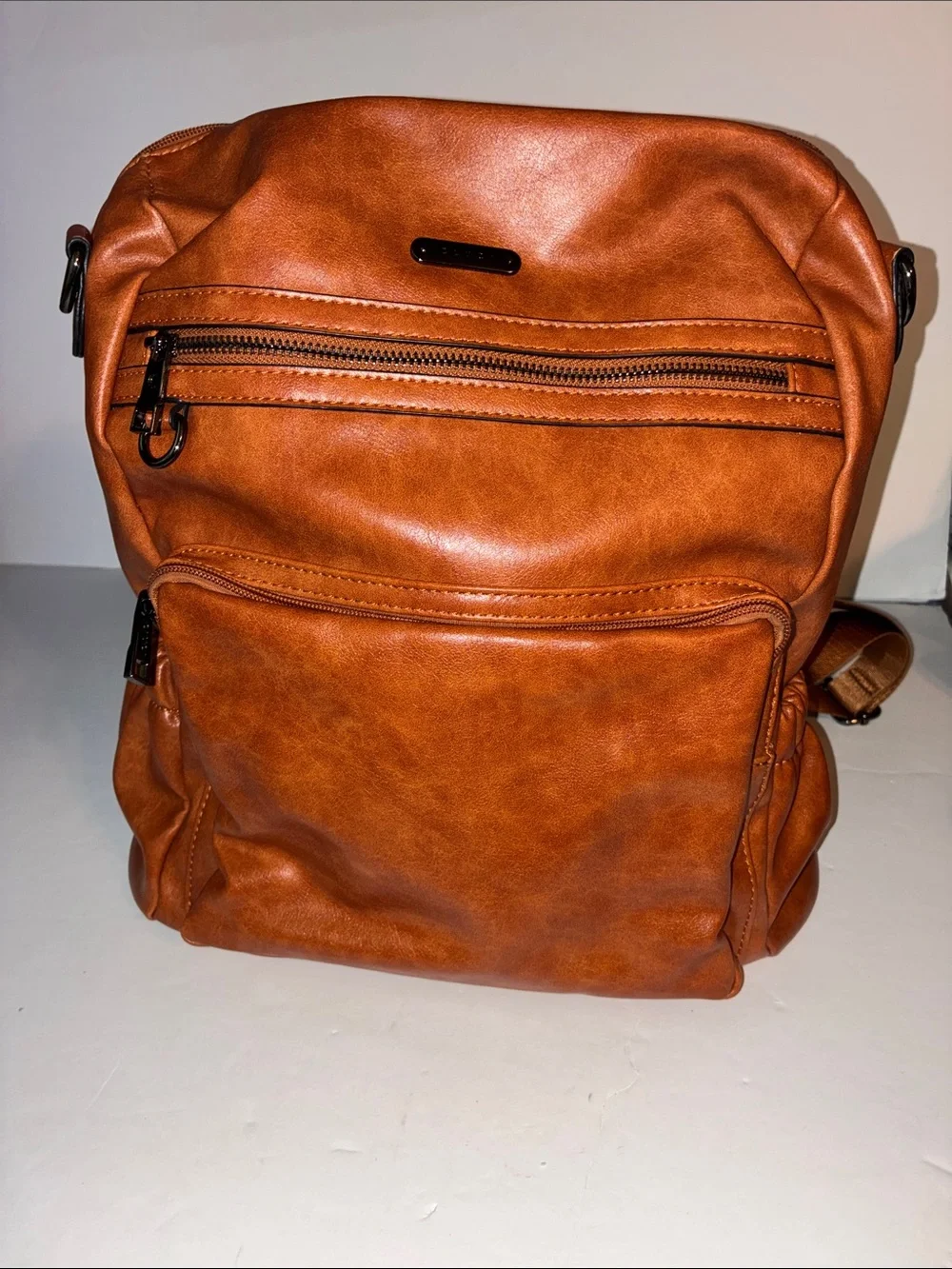 Cluci, Brown Backpack Purse, PU Leather
